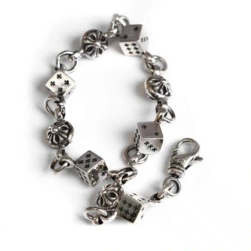 Chrome-Hearts DICE AND CROSSBALL BRACELET -4