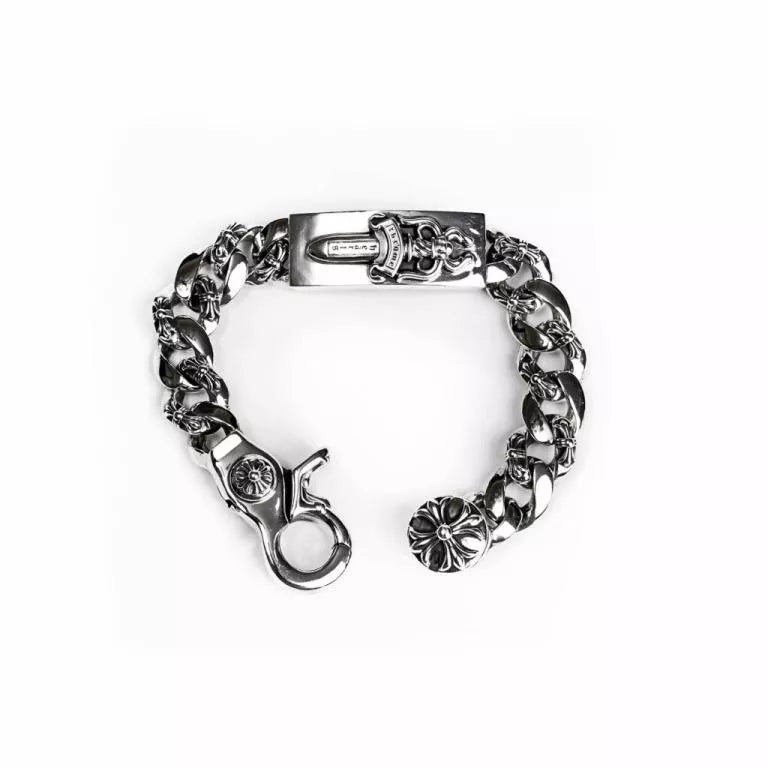 Chrome-Hearts DAGGER ID FANCY LINK CLIP BRACELET -6