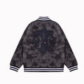 Chrome-Hearts Fleur-de-lis Patch Varsity Jacket - Grey Tie-dye Outerwear A5588