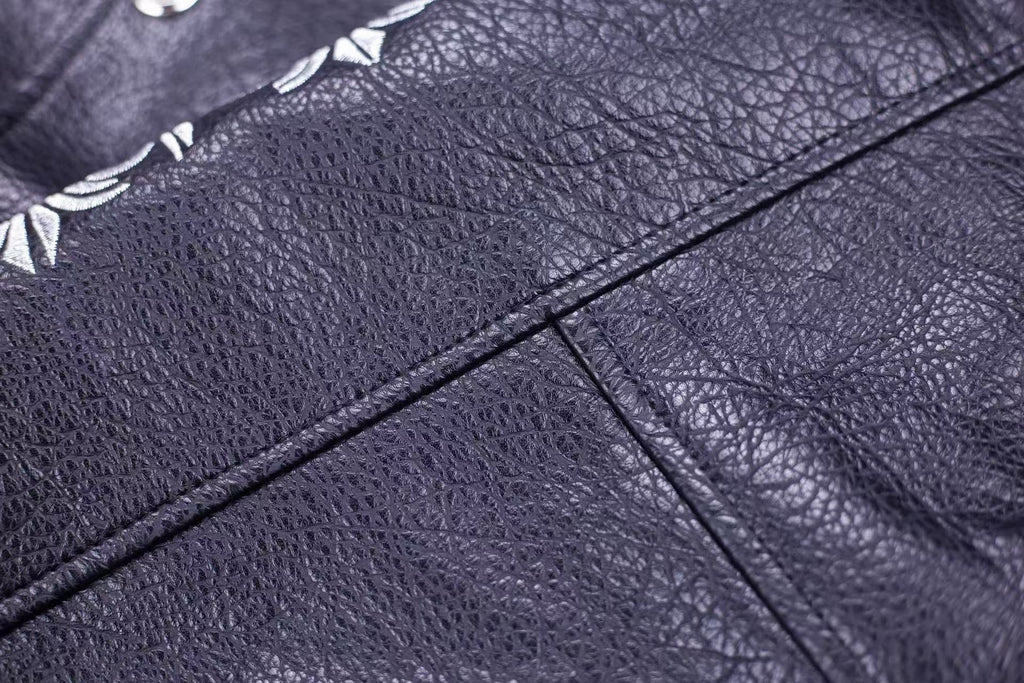 Chrome-Hearts Fleur-de-lis Patch Varsity Jacket - Grey Tie-dye Outerwear A5588