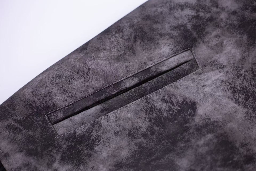 Chrome-Hearts Fleur-de-lis Patch Varsity Jacket - Grey Tie-dye Outerwear A5588