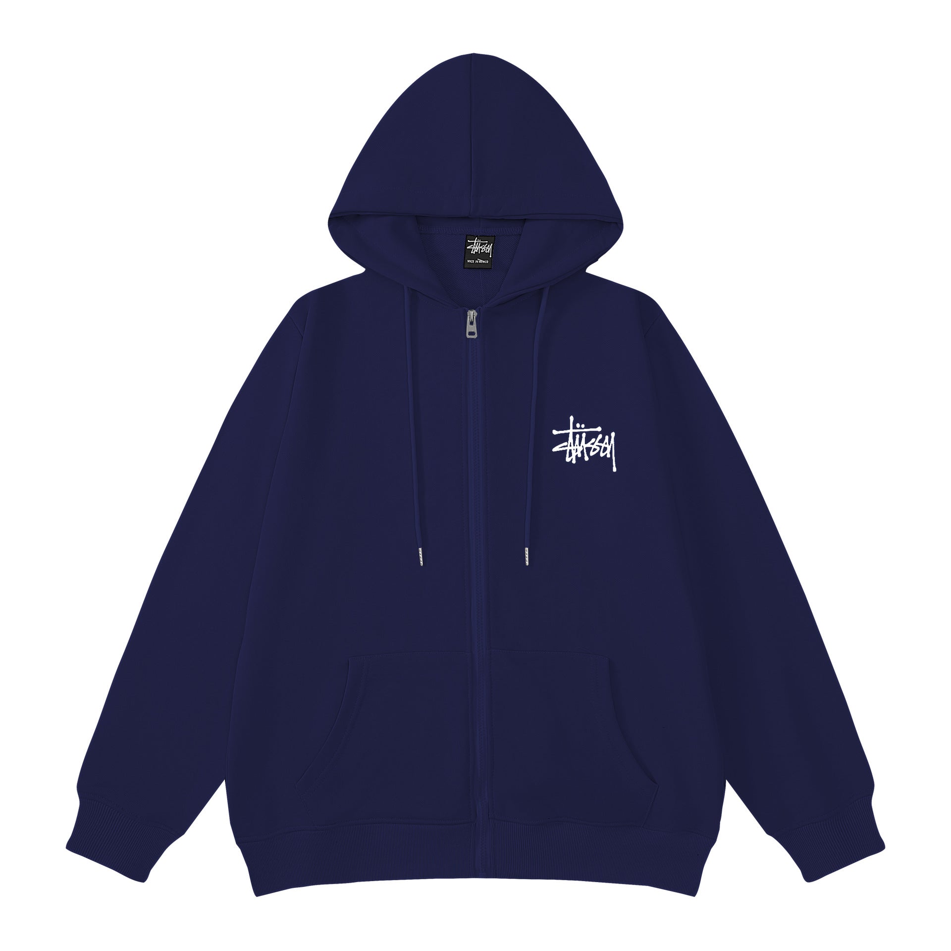 Stussy Hoodie Embroidered Fleece Fashion Cardigan Zip Hoodie